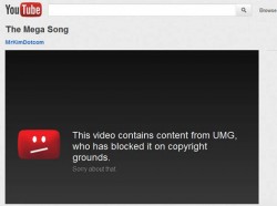 Megaupload's Mega Song was blocked on YouTube by UMG 