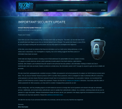 Blizzard Security Notice