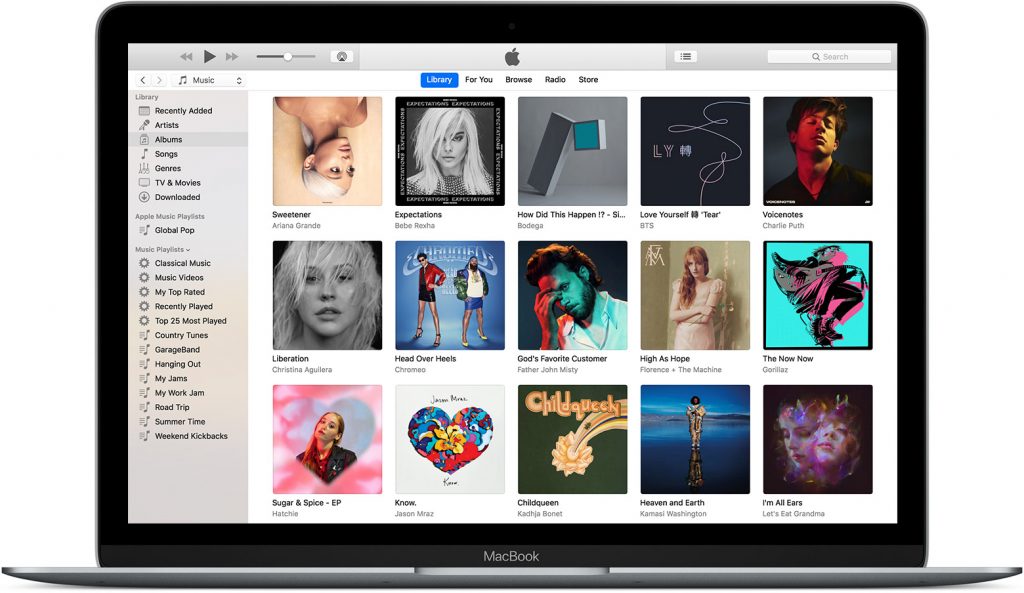 A screenshot of the iTunes software