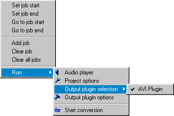 Xmpeg Output Plugin Selection