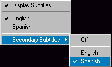 PowerDVD's Dual Subtitle Support