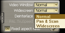 WinDVD 4's new Widescreen Options