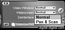 WinDVD 6.0's Widescreen options