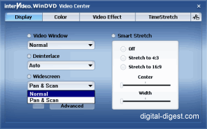 WinDVD 7.0's Widescreen options