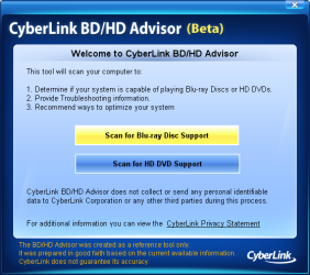 CyberLink BD / HD
        Advisor