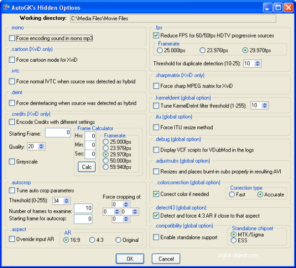 AutoGK: Hidden Options