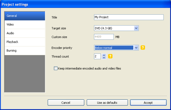 DVD Flick: General Settings