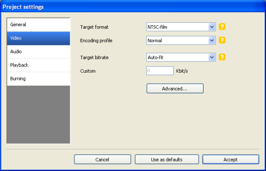 DVD Flick: Video Settings