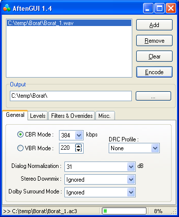 Aften: AC3 encoding