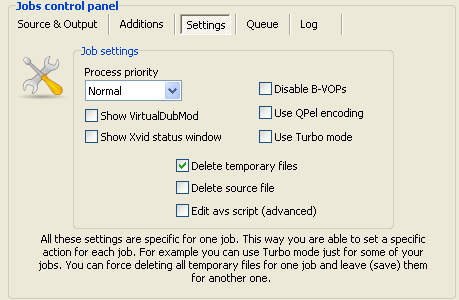 AVI ReComp: Settings