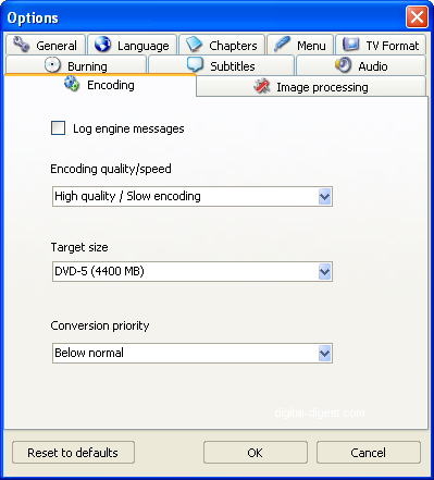 ConvertXtoDVD: Encoding Settings