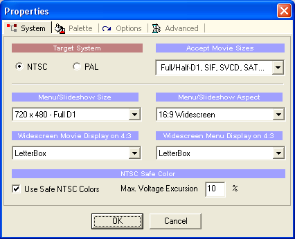 DVD-lab Pro: Project Properties