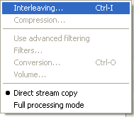 VirtualDubMod: Stream Options