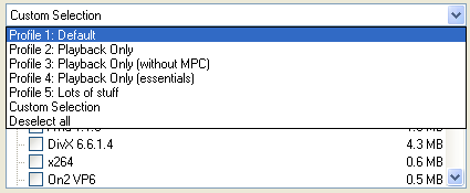 K-Lite Mega Codec Pack: Default profile