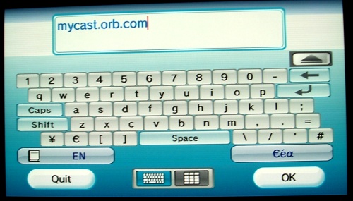 Wii Internet Channel: Entering URL