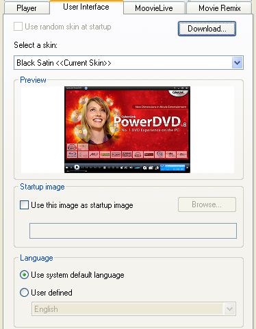 PowerDVD 8 Configuration: User Interface