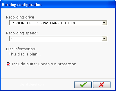 PowerProducer: Burning Configuration