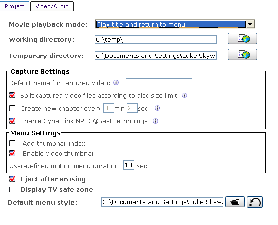 PowerProducer: Project Preferences