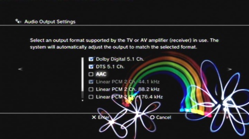 PS3: Settings -> Sound Settings -> AAC/AC3 decoding