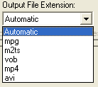 mkv2vob: Configuration - Ouput File Extension