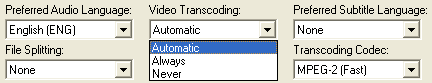 mkv2vob: Configuration - Video Transcoding