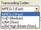 mkv2vob: Configuration - Transcoding Codec