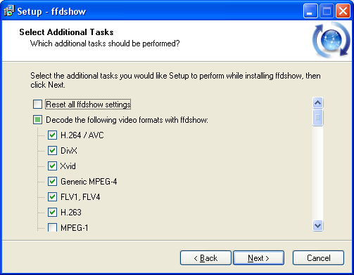 ffdshow: Installer
