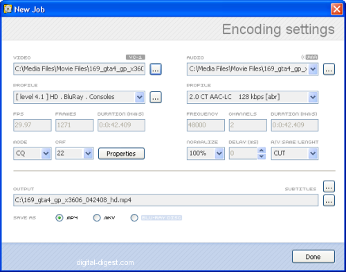 RipBot264: Encoding Settings