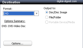 Roxio Video Copy & Convert: Destination