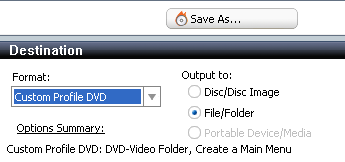 Roxio Video Copy & Convert: Destination: DVD-Video Folder