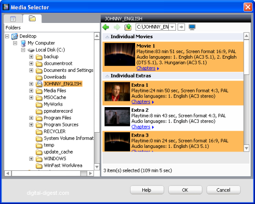 Roxio Video Copy & Convert: Select DVD Titles