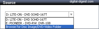 Roxio Video Copy & Convert: Source Select