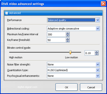TDA: Video advanced settings