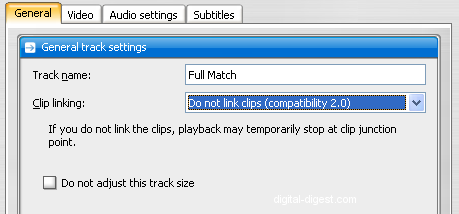 TDA: Track Settings - General