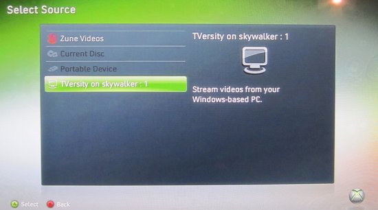 Xbox 360: Select Source