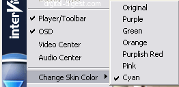 WinDVD 8.0's Skin Color Selection