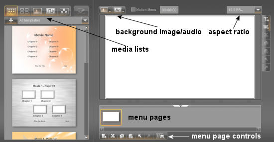 EasyDVD: Menu - Layout