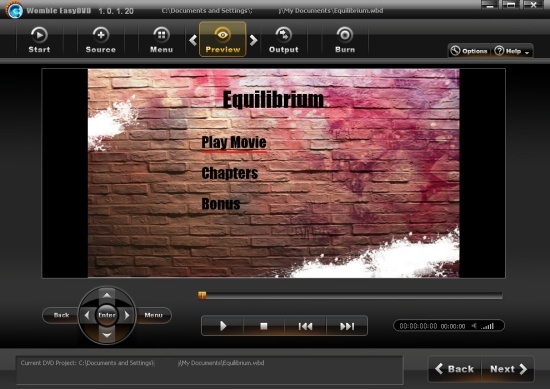 EasyDVD: Preview - Main Menu