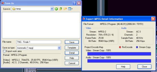 Womble MPEG Video Wizard: Export Detail