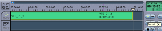 Womble MPEG Video Wizard: Timeline Zoom