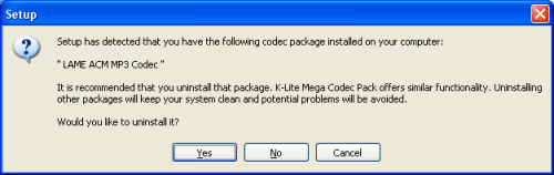 K-Lite Codec Pack: Recommended Uninstall