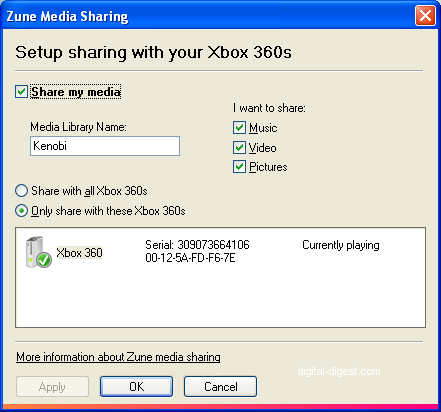Zune: Media Sharing