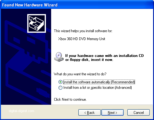 Found New Hardware Wizard: Step 2