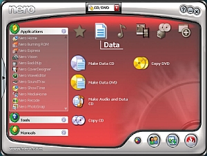 Nero 9 Smart Start Screen