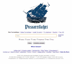 Screenshot of Fake Pirate Bay Website