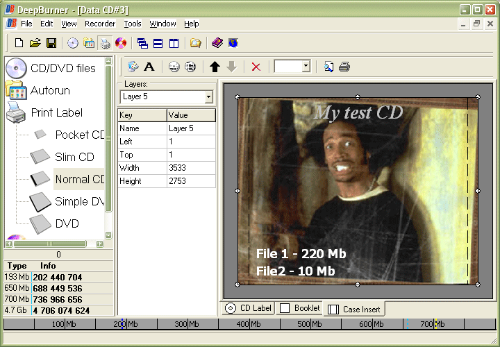 DeepBurner Free - бесплатная программа для записи CD и DVD, создания и
