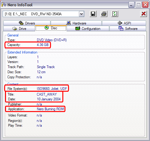 nero info tool portable download